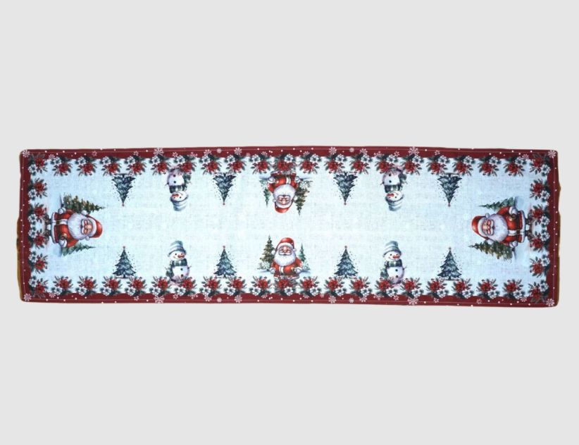 Tischläufer Digitaldruck Schneemann Rot