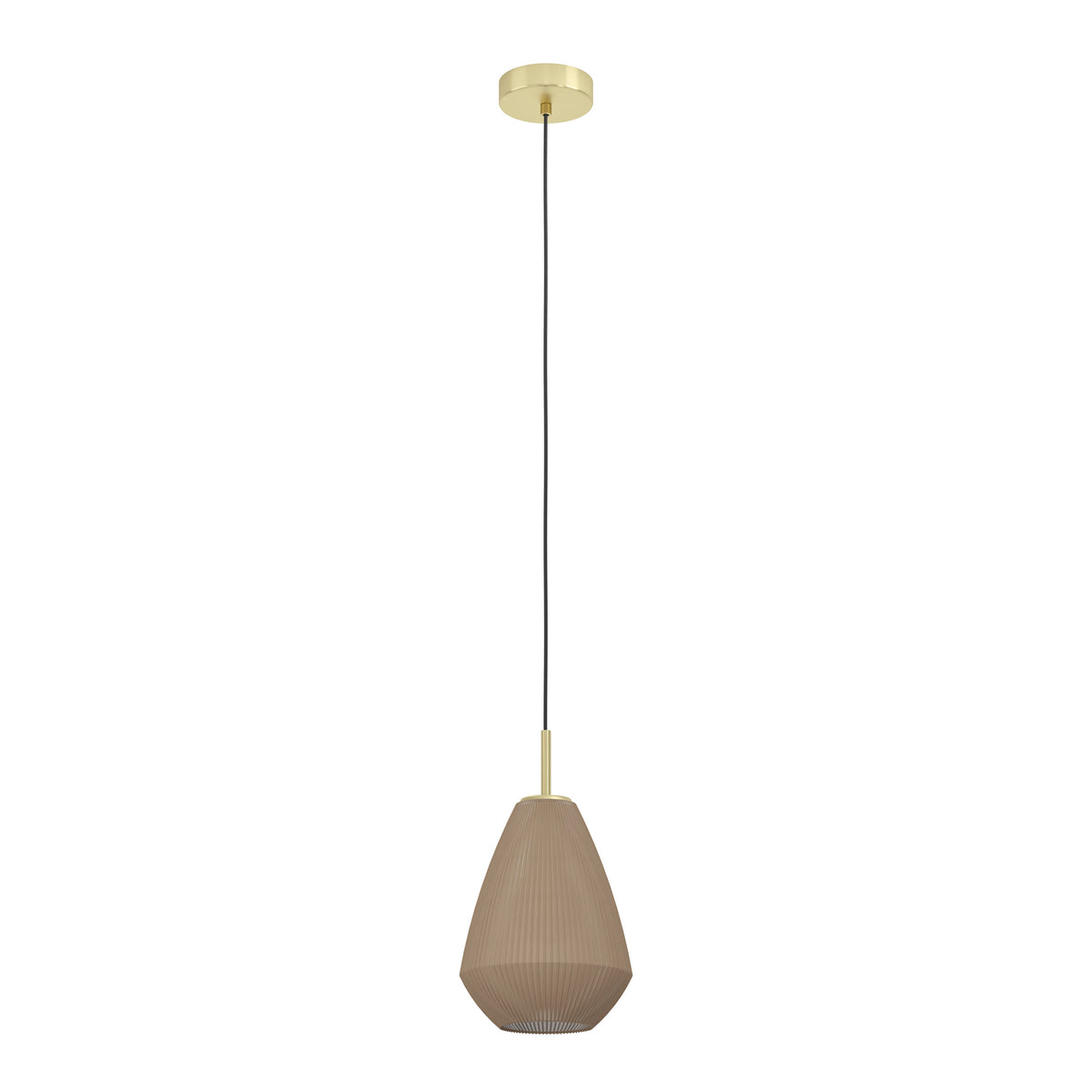 EGLO hanglamp Caprarola - e27 - ø 20 cm - zand/koper - satijn glas