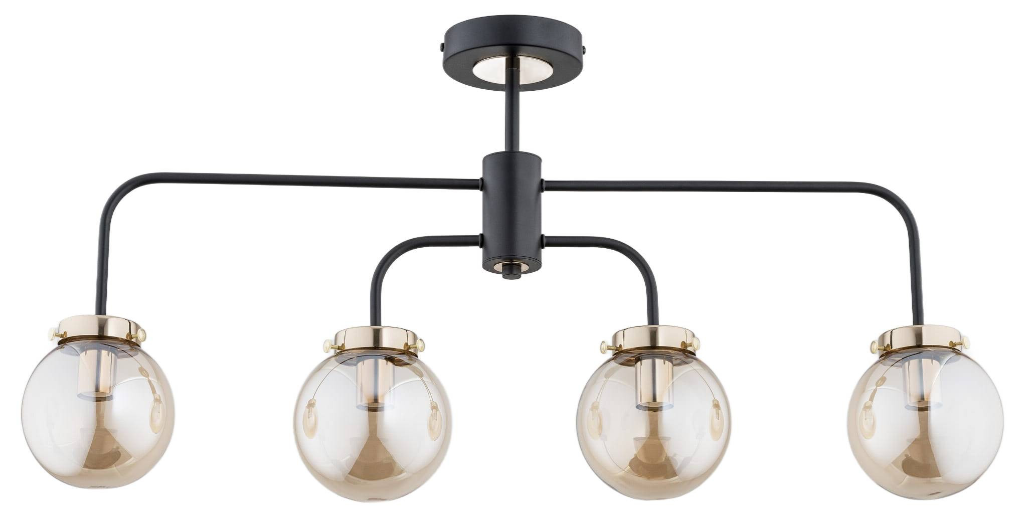 Lampa wisząca czarno-złota LINIO 4xE27x60W wym: 44x13x81 cm Alfa