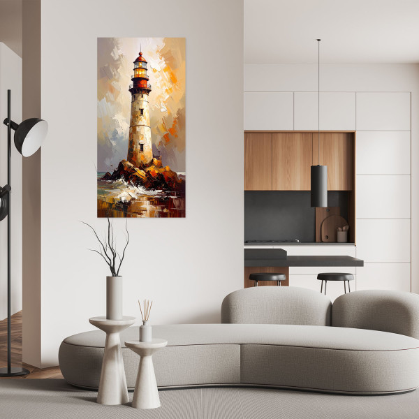 Naklejka samoprzylepna Feeby Latarnia morska imitacja farby 40x80