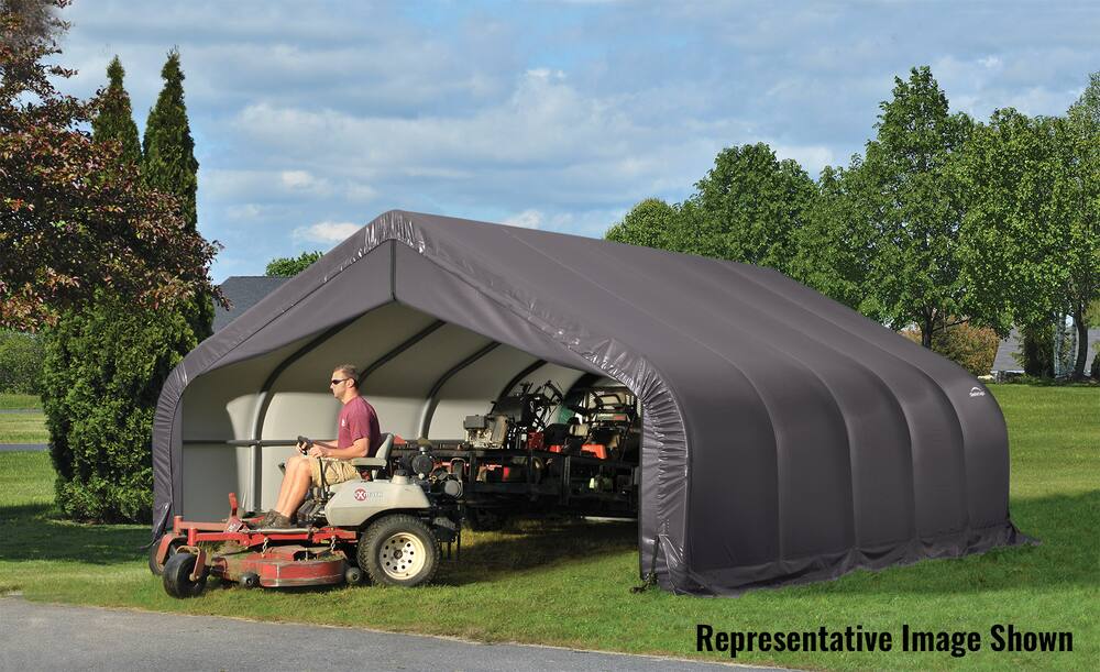 ShelterLogic ShelterCoat™ Peak Style Shelter, Grey, 18-ft x 20-ft x 11-ft