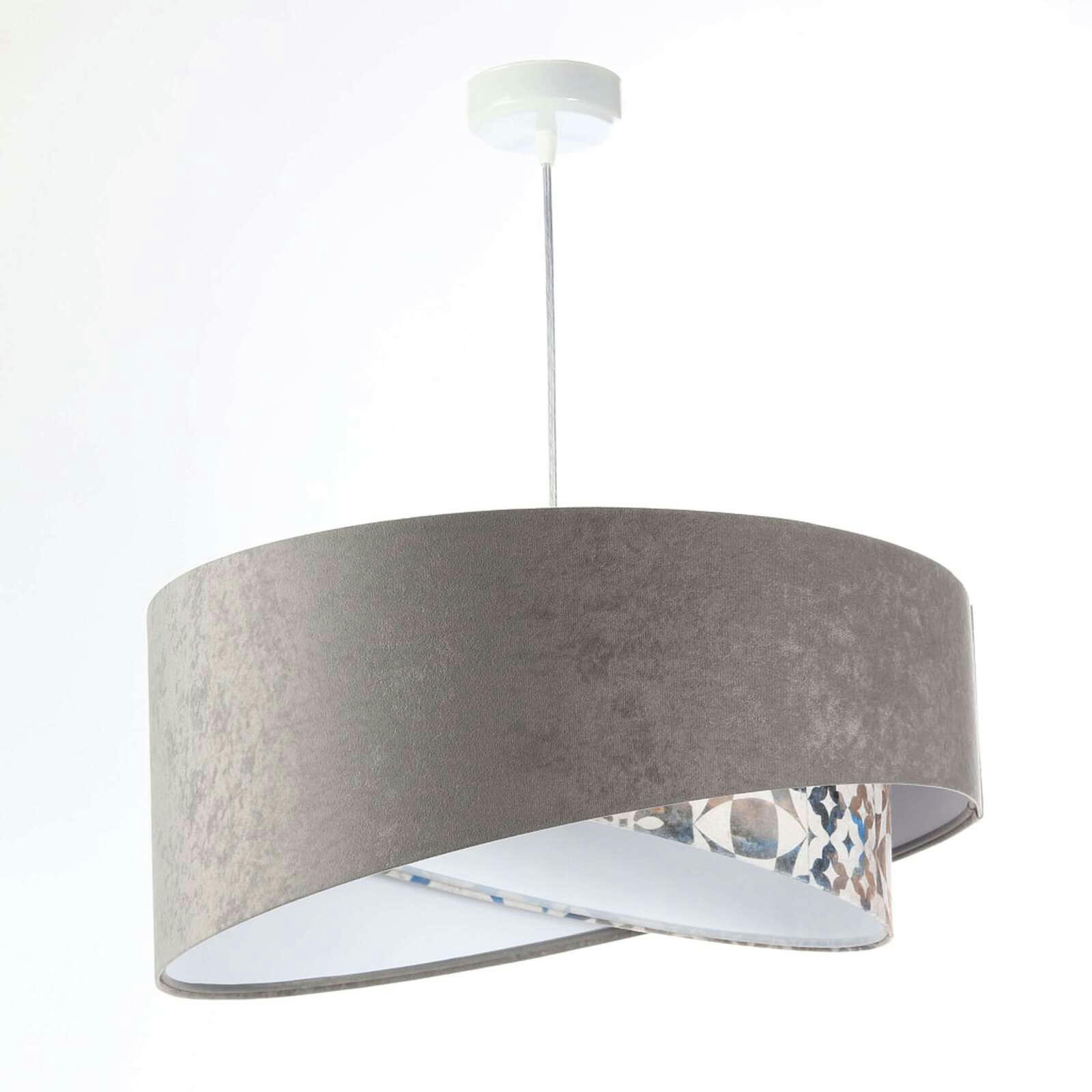 ASYMETRIC - Suspension Tissu Gris 50x50x25 cm