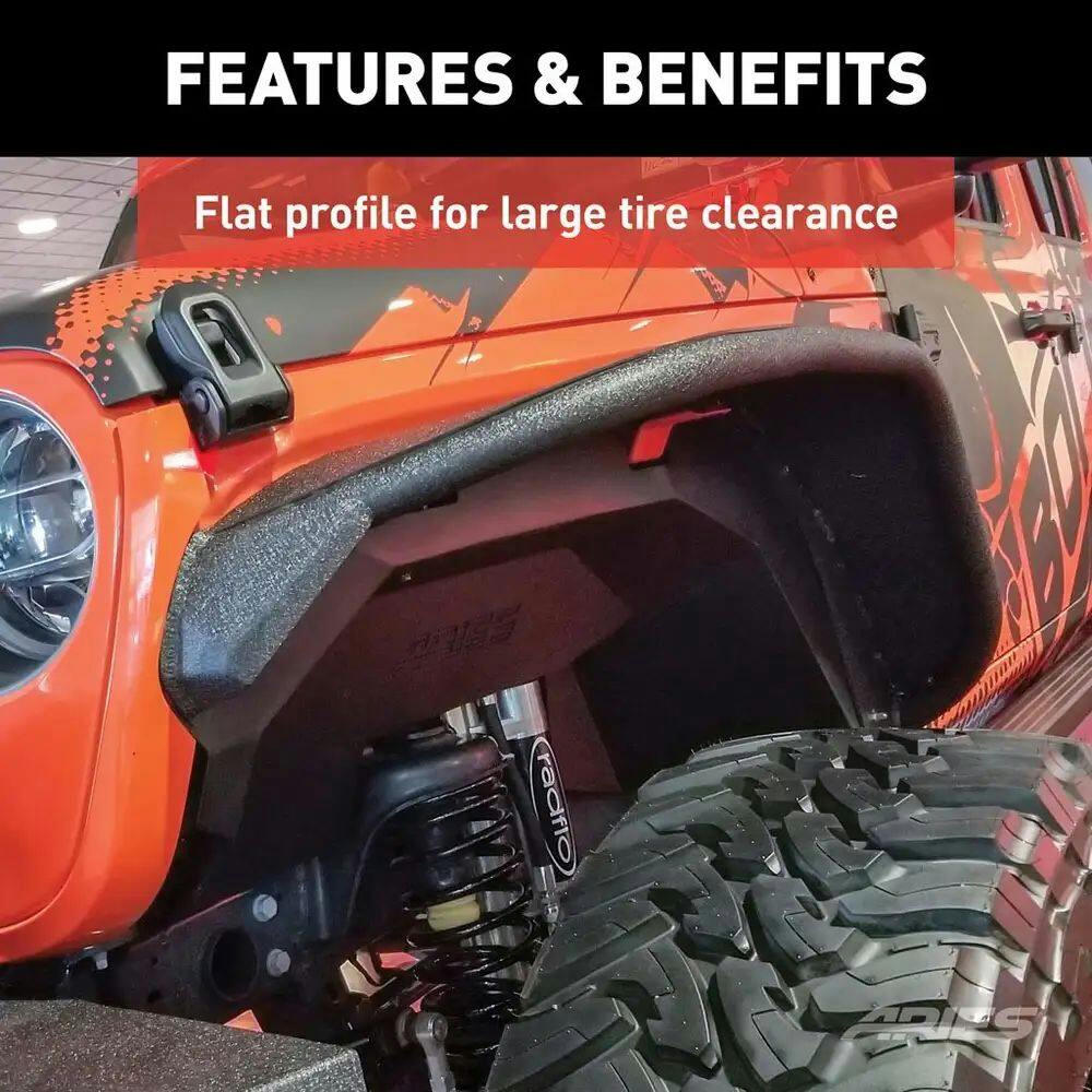 Aries 1500203 Jeep JL Front Fender Flares
