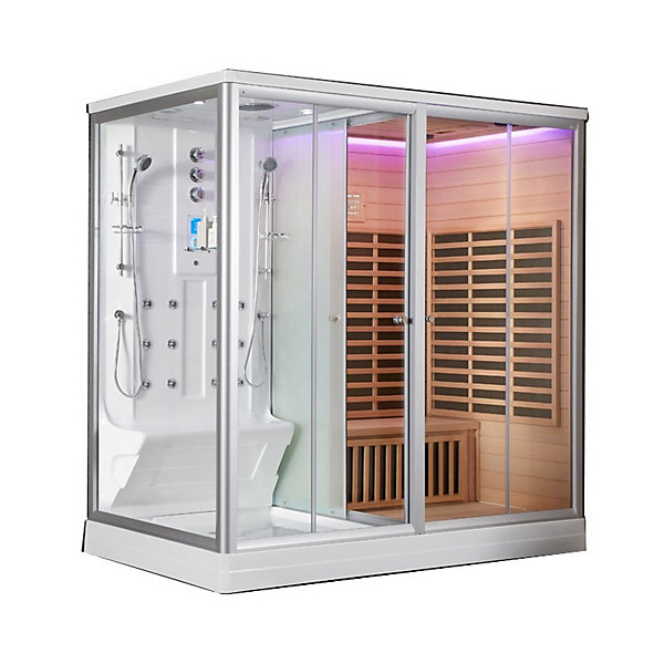 Combi Sauna Infrarouge Douche Hammam Boreal IR-H 220D - droite