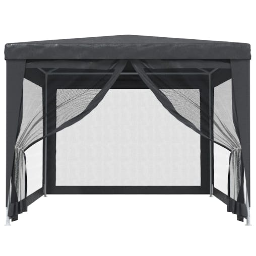 NNEVL Party Tent with 4 Mesh Sidewalls Anthracite 3x4 m HDPE