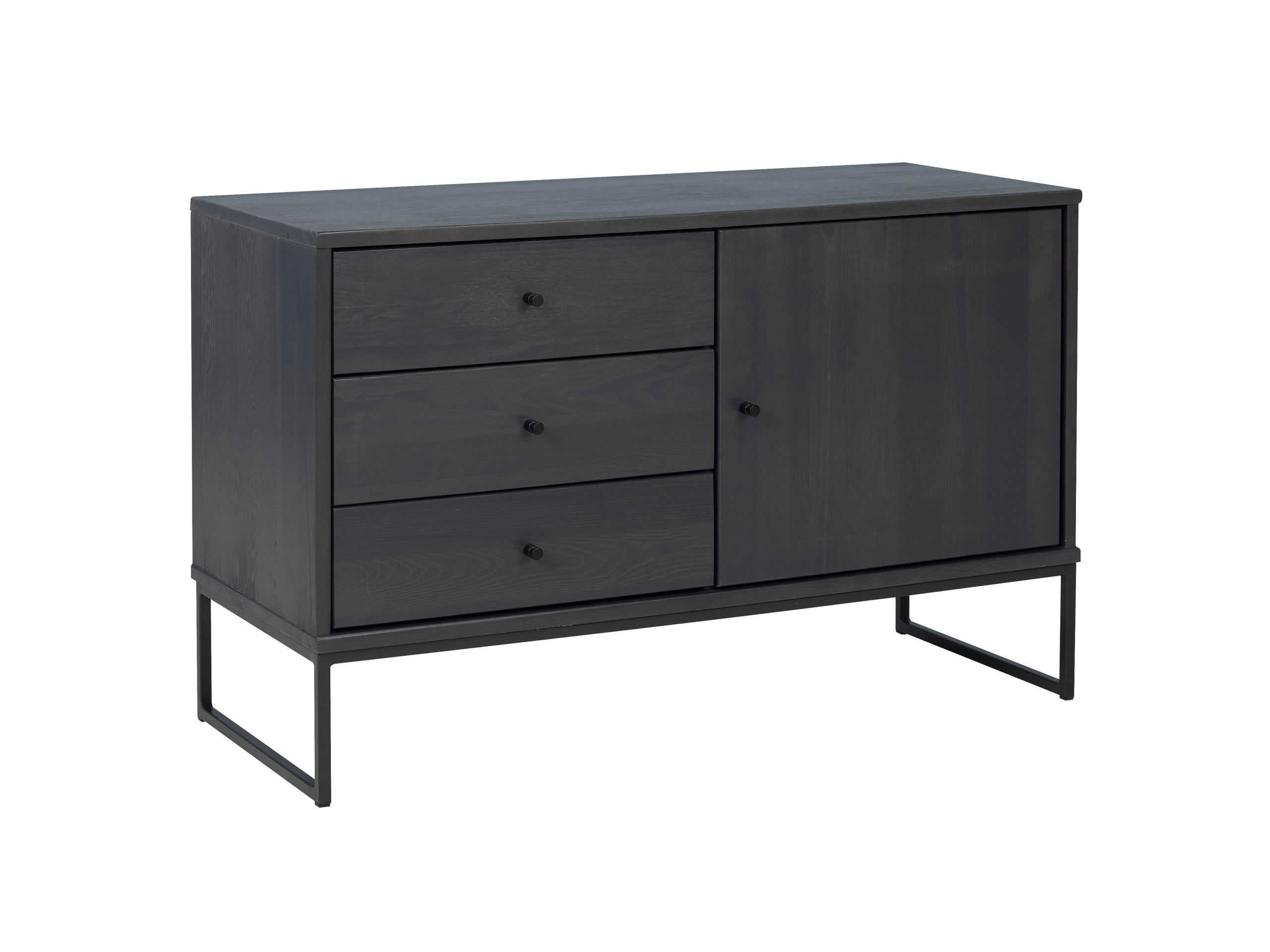 Komoda III drewno i metal MEGAN LOFT, kolor antracyt