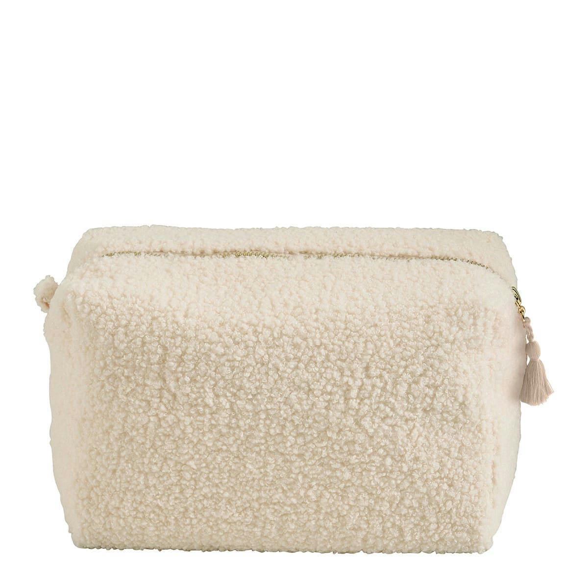 - Trousse de toilette rectangulaire Bouclette écrue - Grand modèle