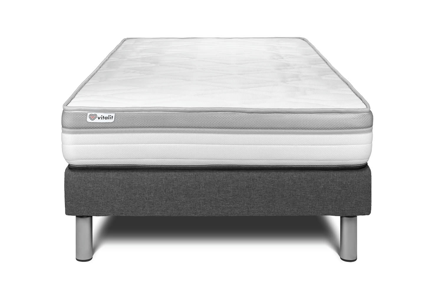 VITAL RELAX - Ensemble Mousse 90x190cm kit Gris