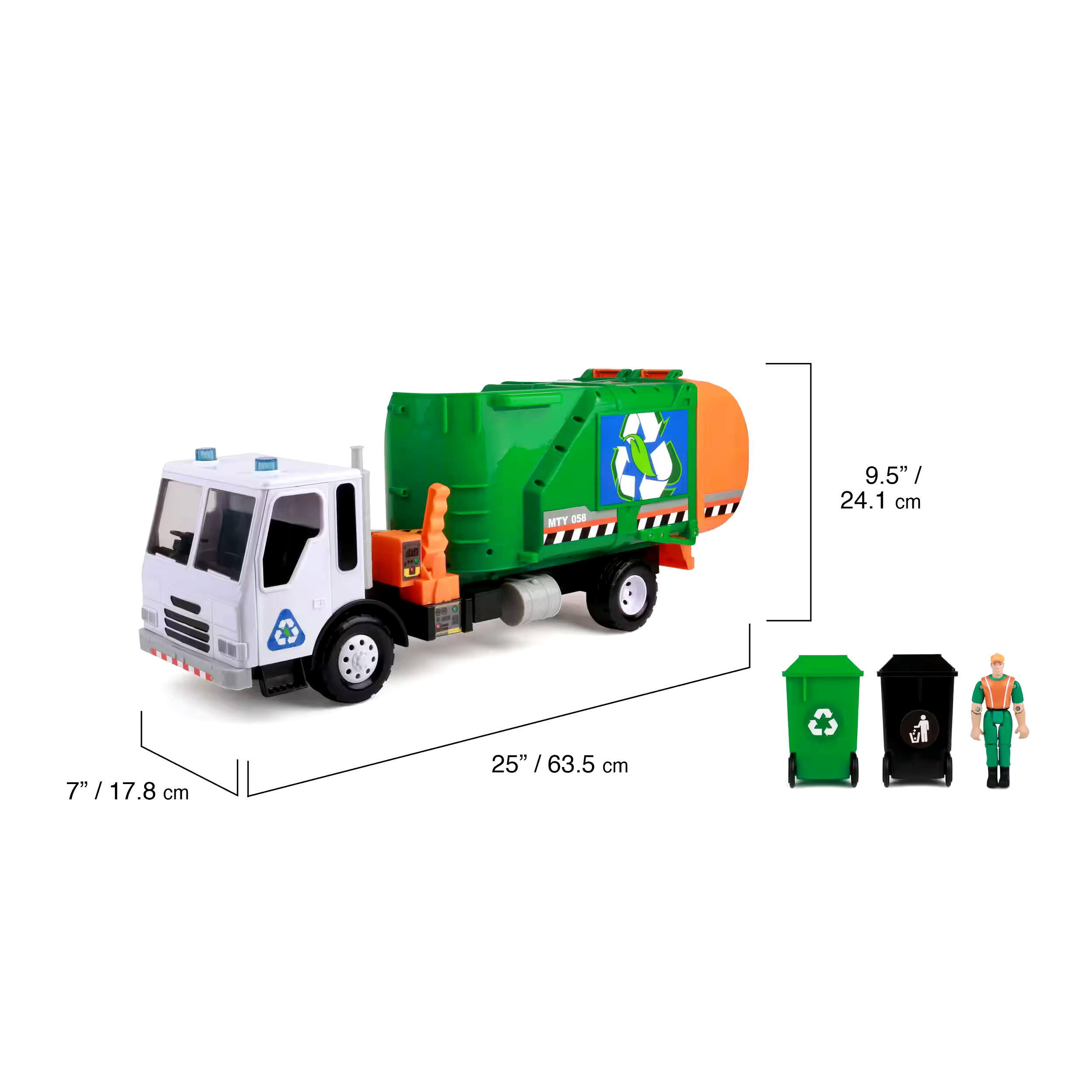 Mighty Fleet Titans Go Green Large Vehicle Garbage Truck, Ages 3+