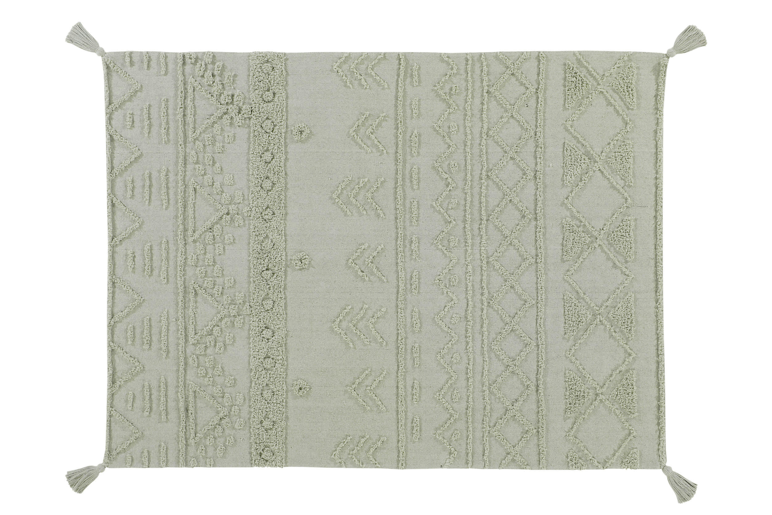 RE EDITION - Tapis ethnique berbère en coton olive 120x160