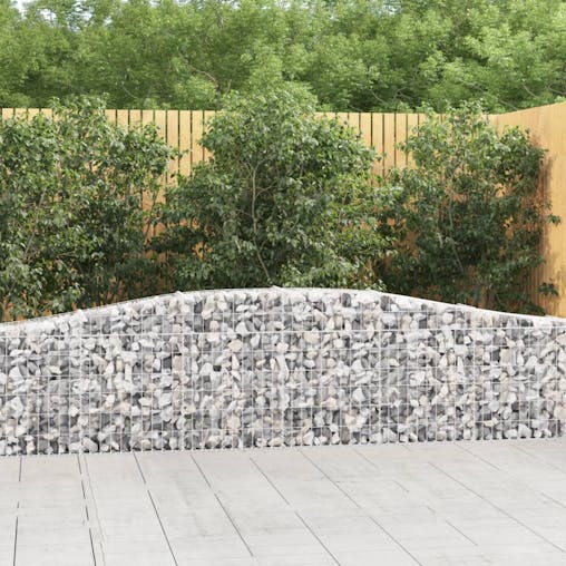 NNEVL Arched Gabion Baskets 5 pcs 400x30x60/80 cm Galvanised Iron