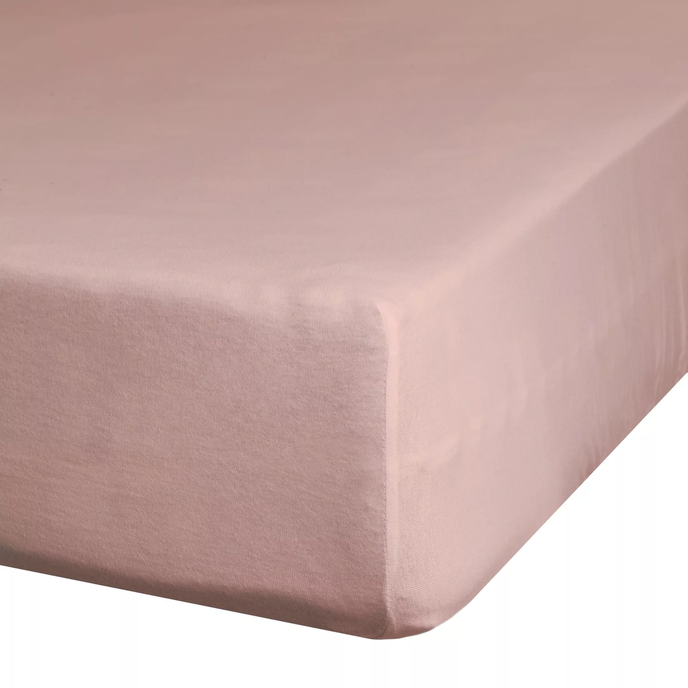 Prześcieradło gładkie z gumką 220x200 cm z satyny bawełnianej kolor pudrowy róż 125 g/m2 NOVA 3