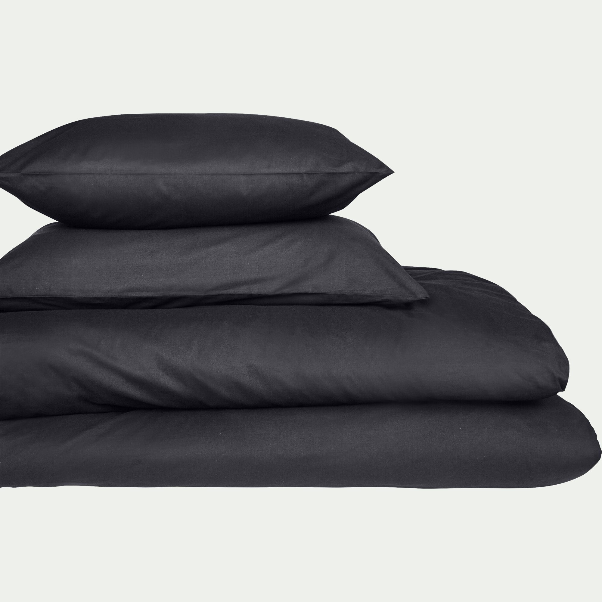 CALANQUES - Drap housse en coton 140x200cm B30cm - gris calabrun