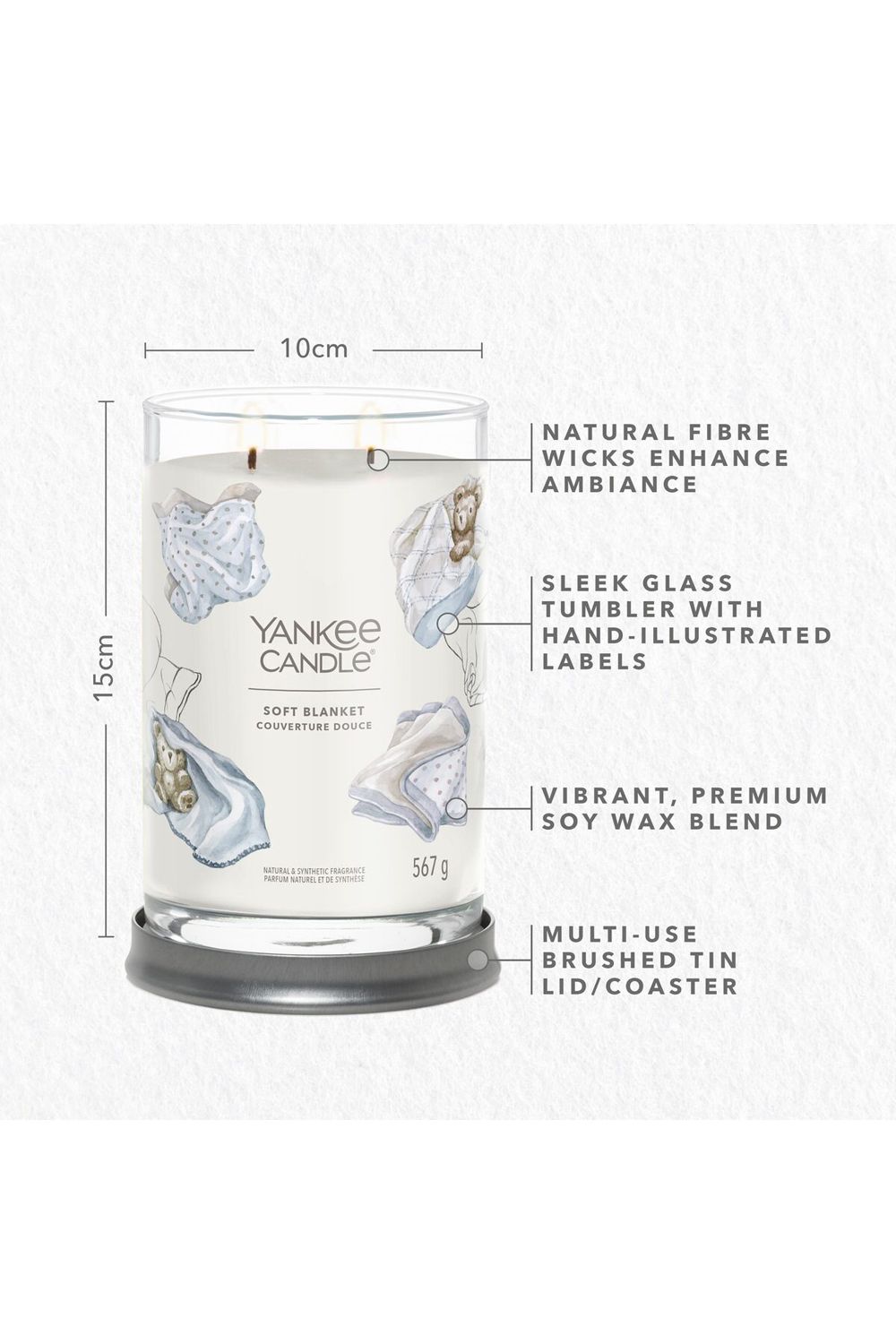 Yankee Candle Signature Large Tumbler Candle - Soft Blanket 567g