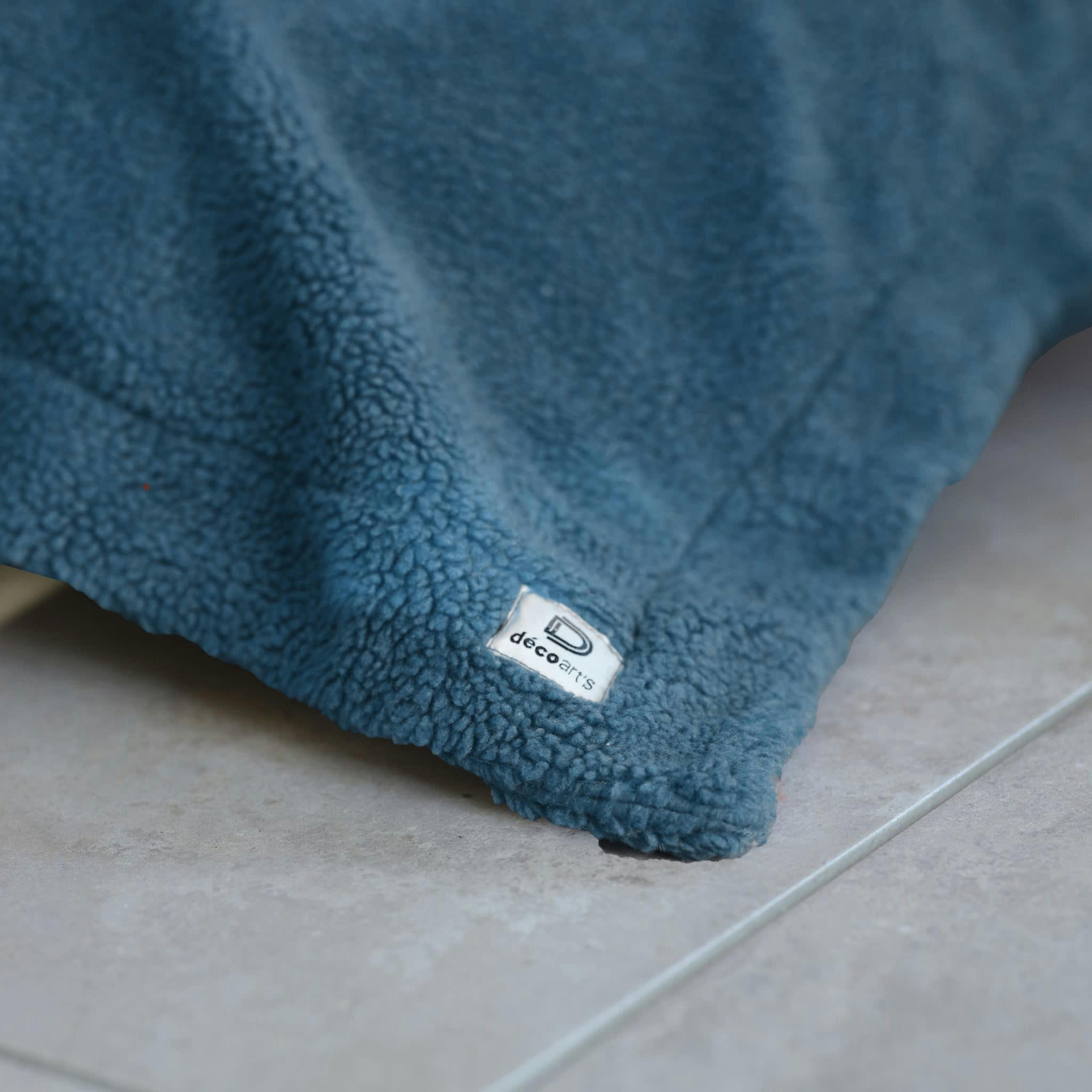 - Pouf Intérieur XXL Housse Sherpa (Effet Mouton) bleu