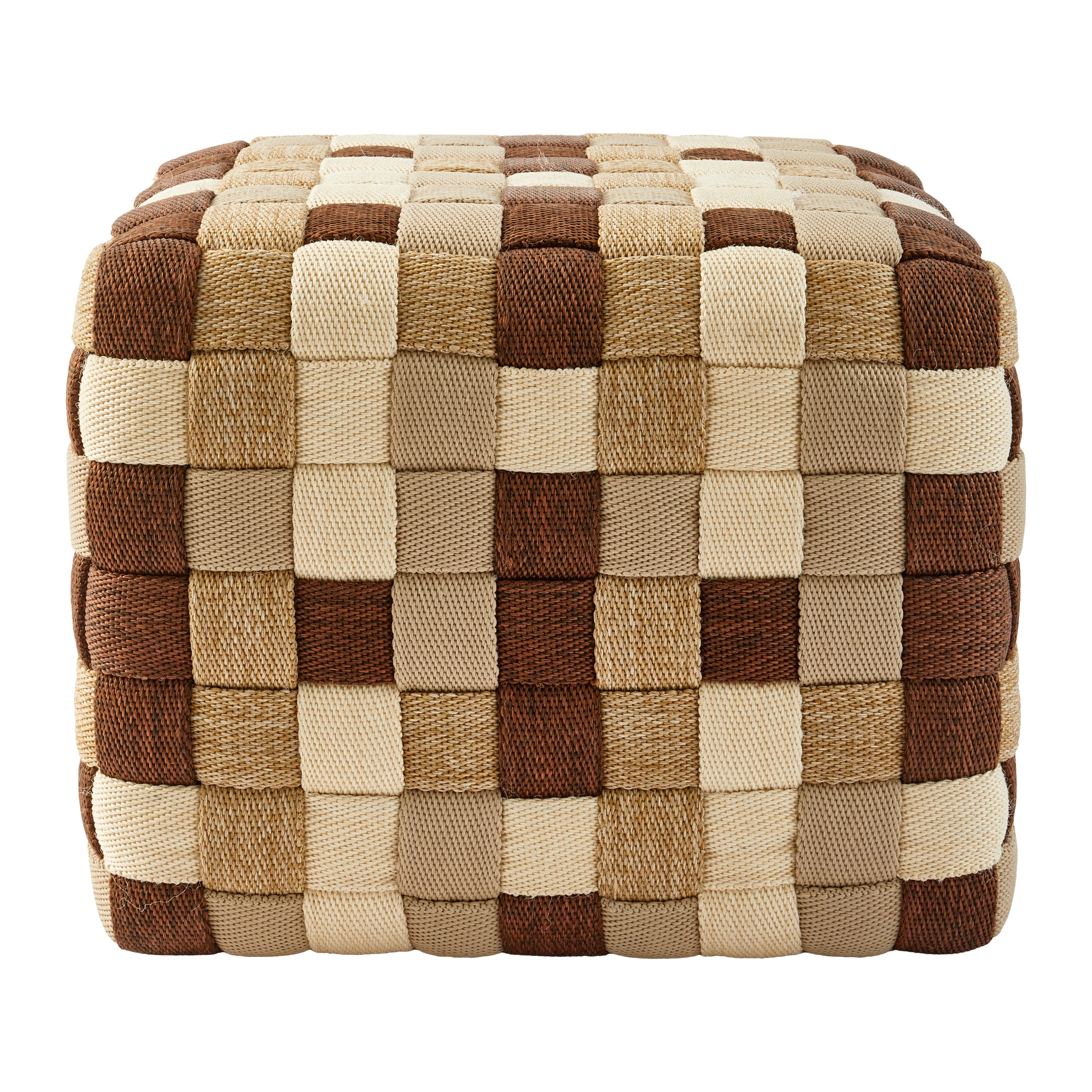 POLSPOTTEN Braided Poef Beige - M