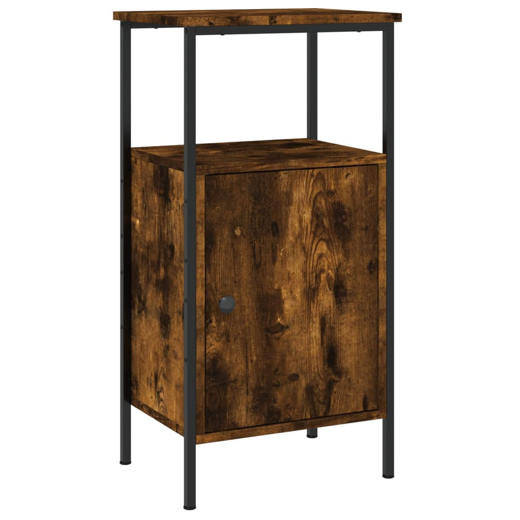 Szafka Nocna Stolik Brązowa z Regulowanymi Nóżkami Do Sypialni 41x31x80 cm