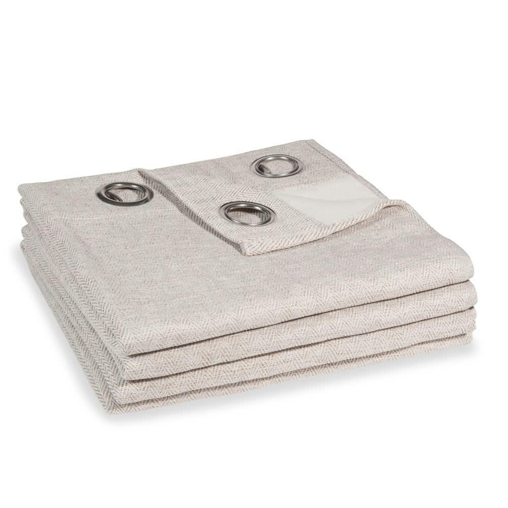 James - Rideau à œillets beige motifs à chevrons à l