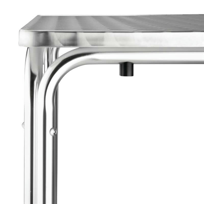 - Table carré empilable en inox gris 60x60 cm