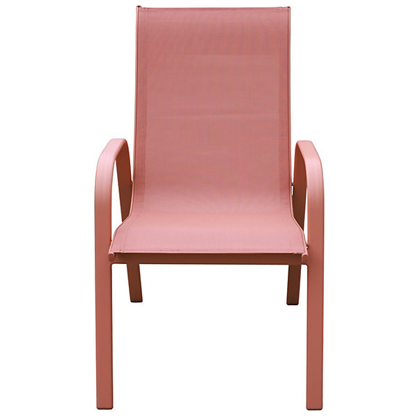 Lot de 6 chaises MARBELLA en textilène terracotta - aluminium terracotta - HAPPY GARDEN