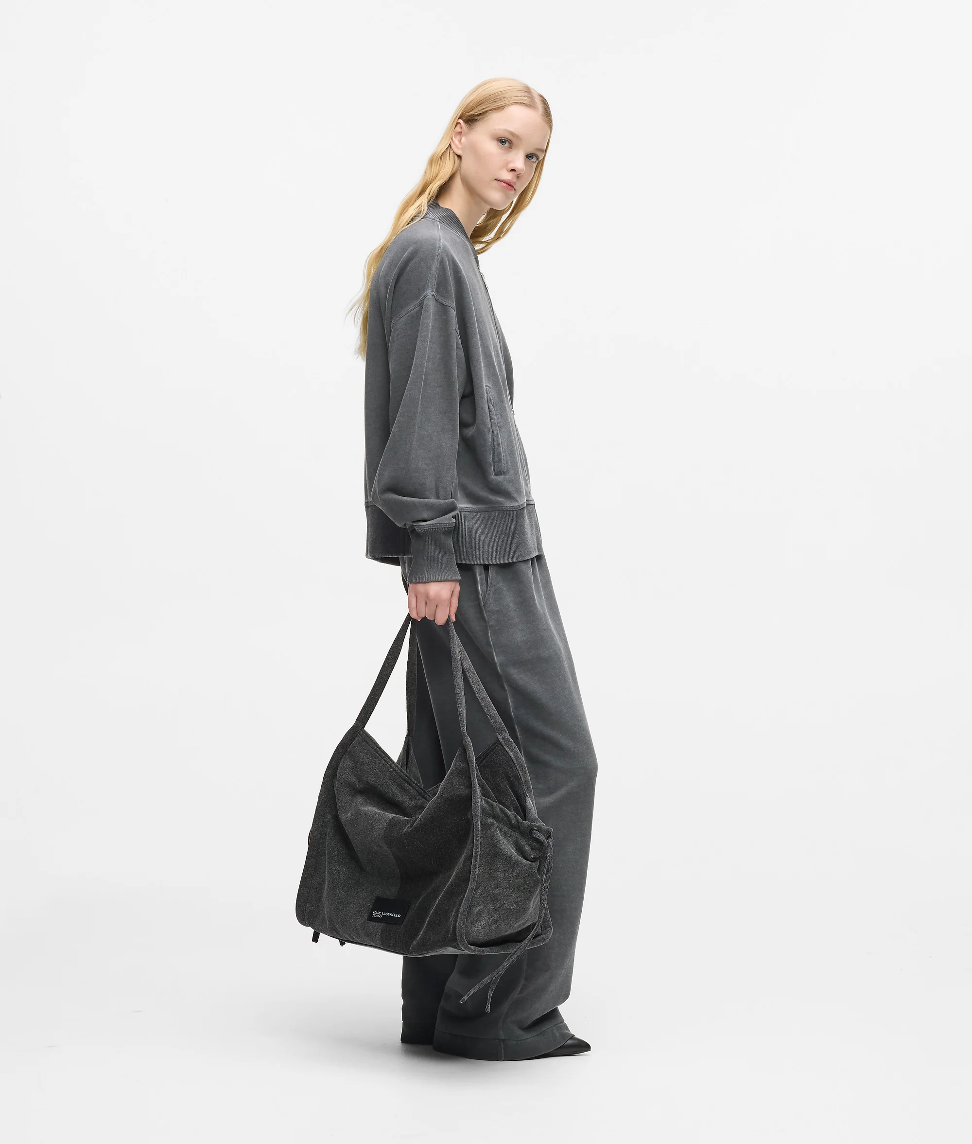 Cabas en denim bicolore