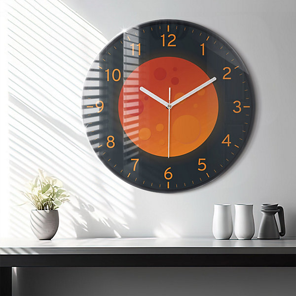 Horloge murale Wallfluent fi60 cm Aiguilles blanches Lune pleine 1 pcs