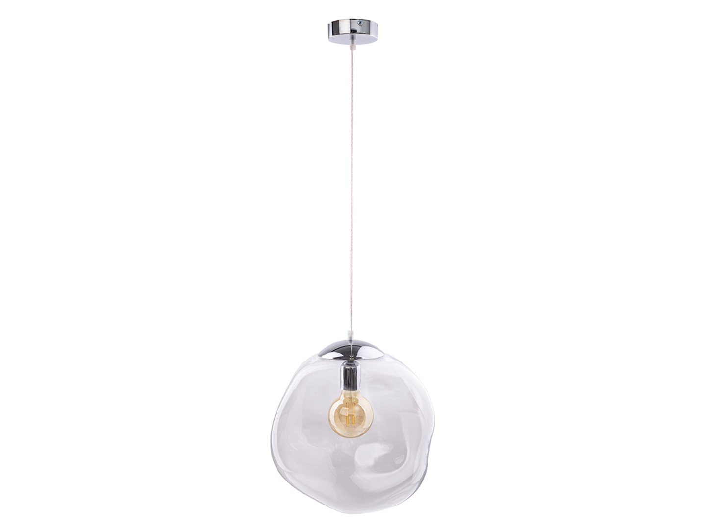 Lampa wisząca Sol szklana srebrna