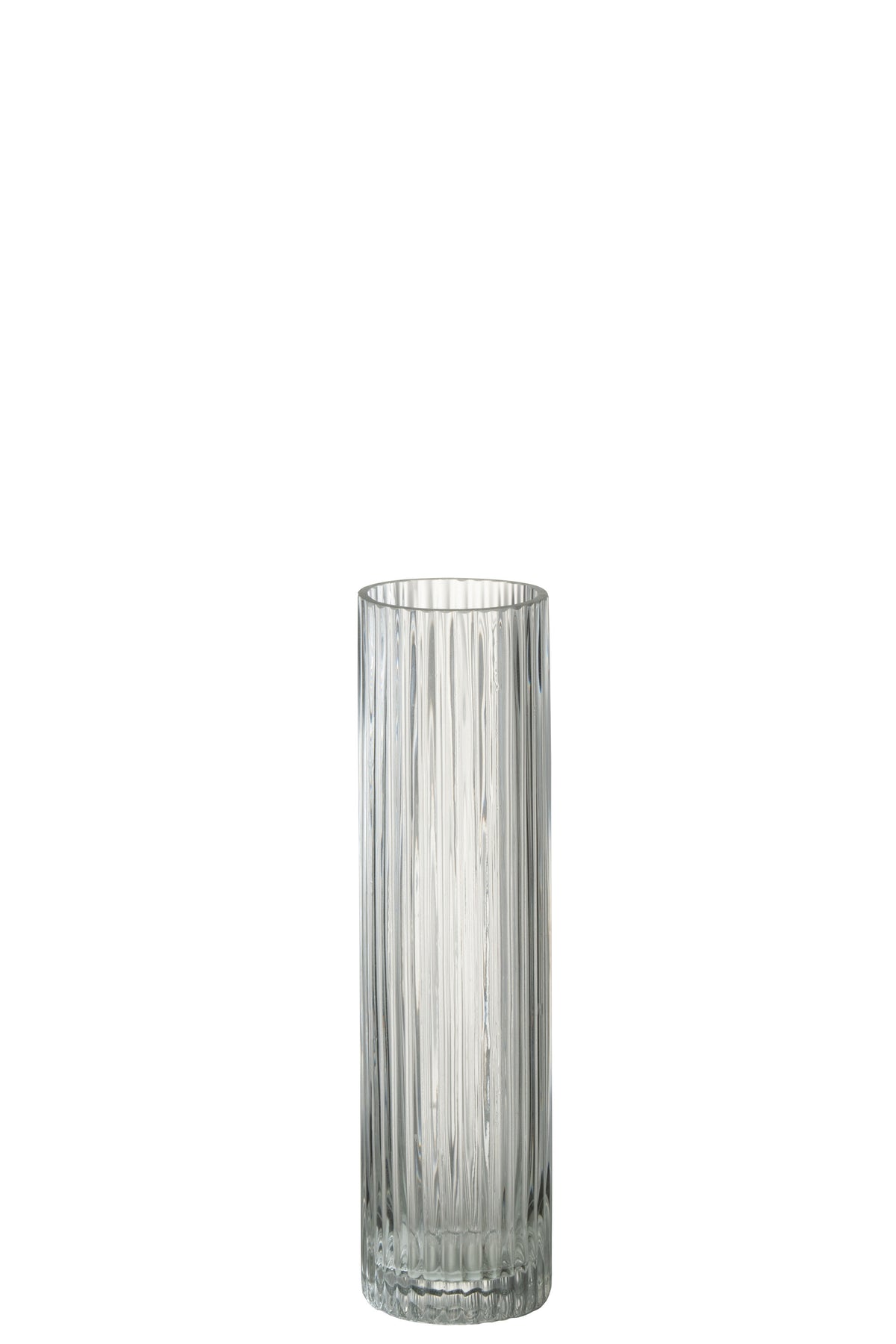 J-Line vaas Cylinder Lijnen - glas - transparant - medium - 30 cm hoog