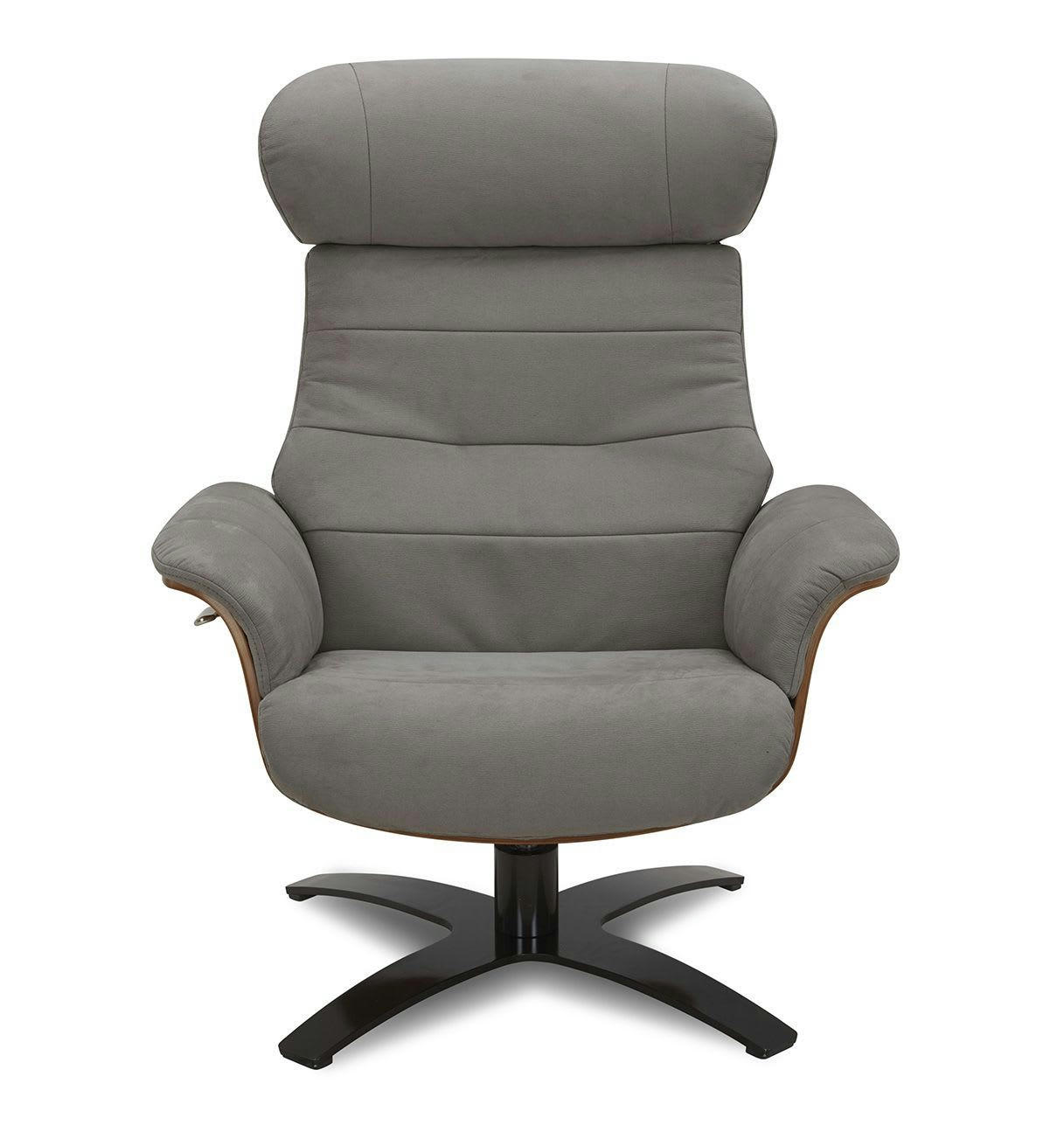 VÉGA - Fauteuil Microfibre et Chêne Naturel - Microfibre Anthracite