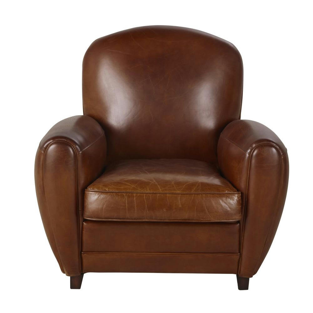 Oxford - Fauteuil club en cuir marron