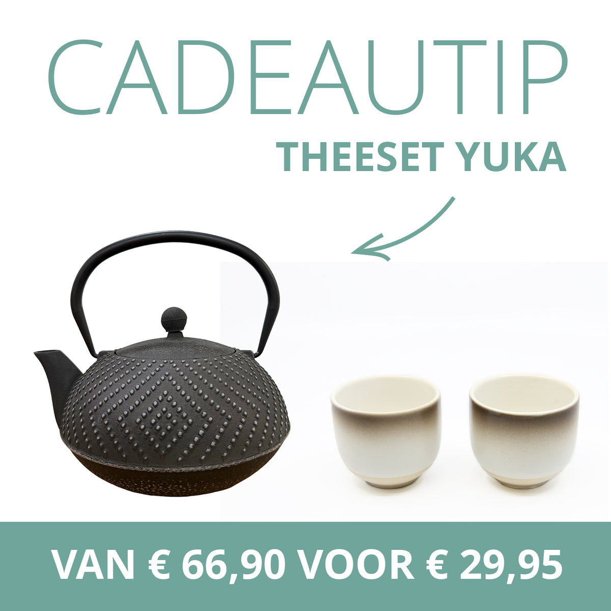 Bredemeijer - Cadeautip! Theepot Yuka 1.2L zwart inclusief filter MET GRATIS KOPJES