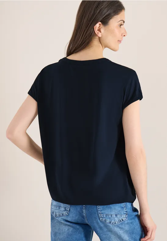 Kurzarm Bluse mit Strukturmix