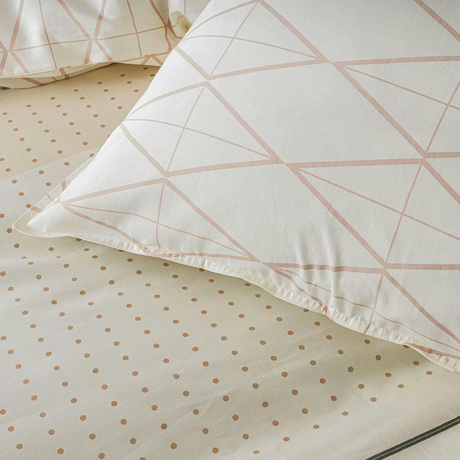 GAUDENCIO - Parure de lit 2 personnes imprimé en Coton Blanc 220x240 cm