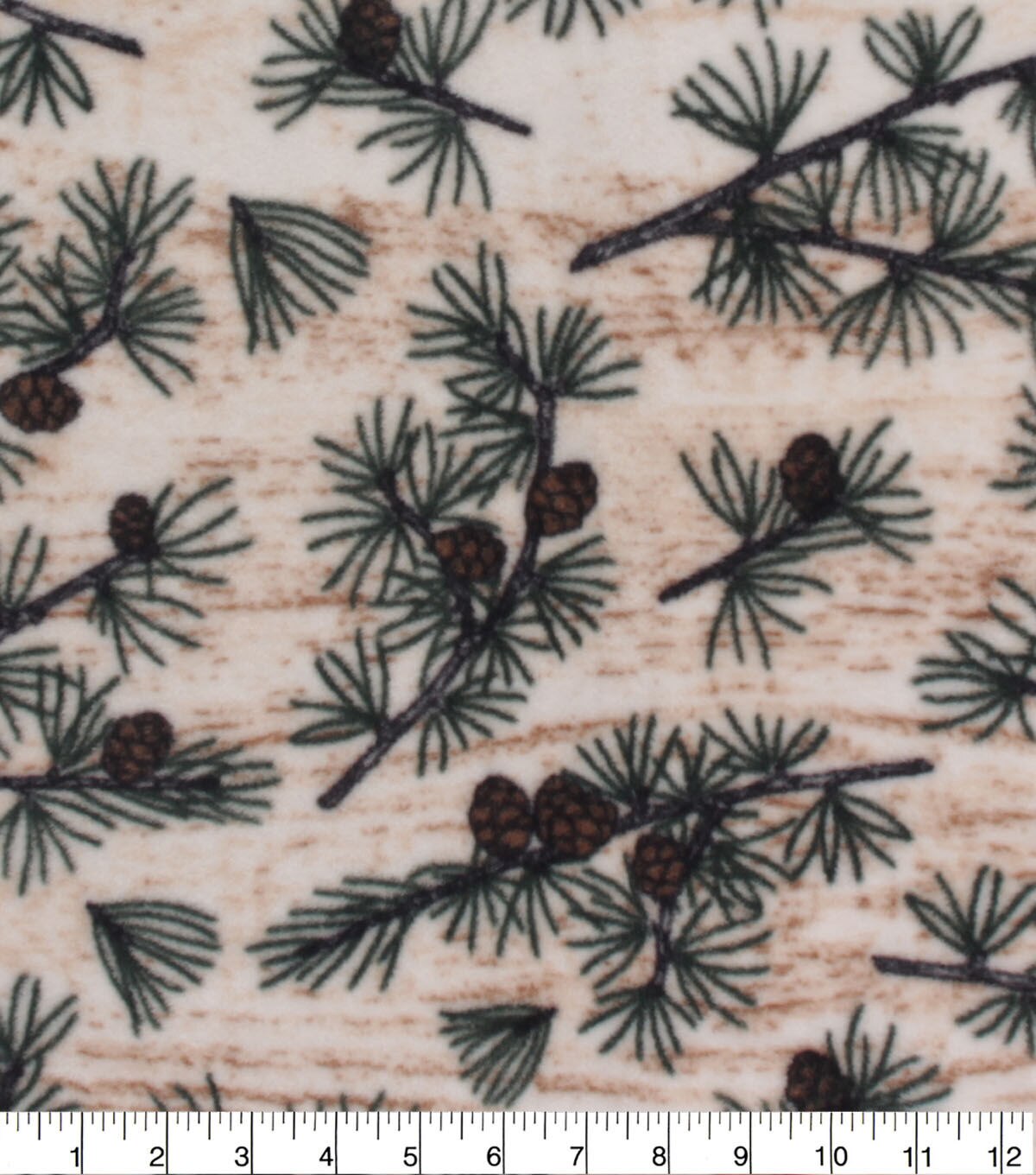 Rustic Pine Branches Anti Pill Fleece Fabric