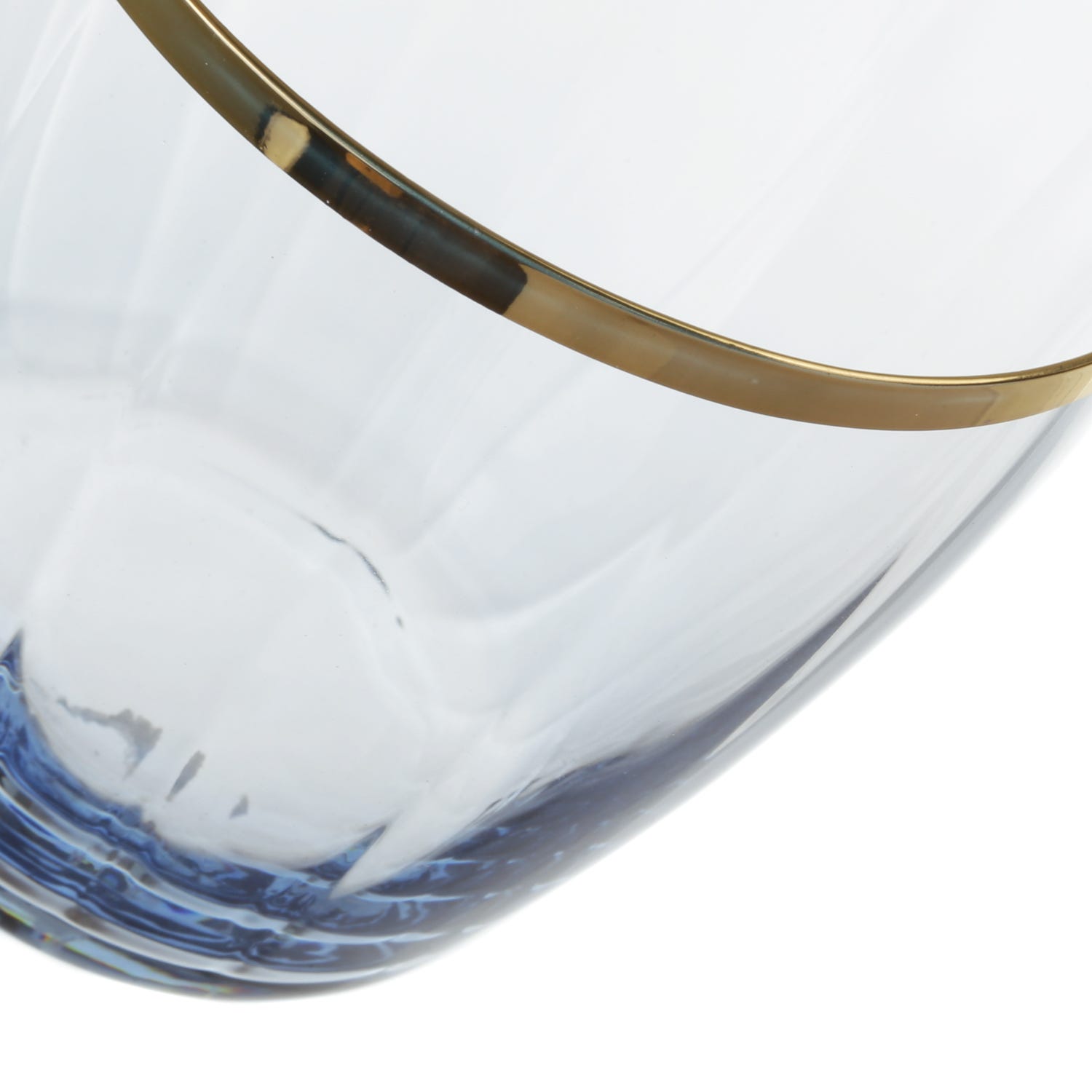 Set 6 bicchieri acqua 365 ml blu con bordo oro Shine
