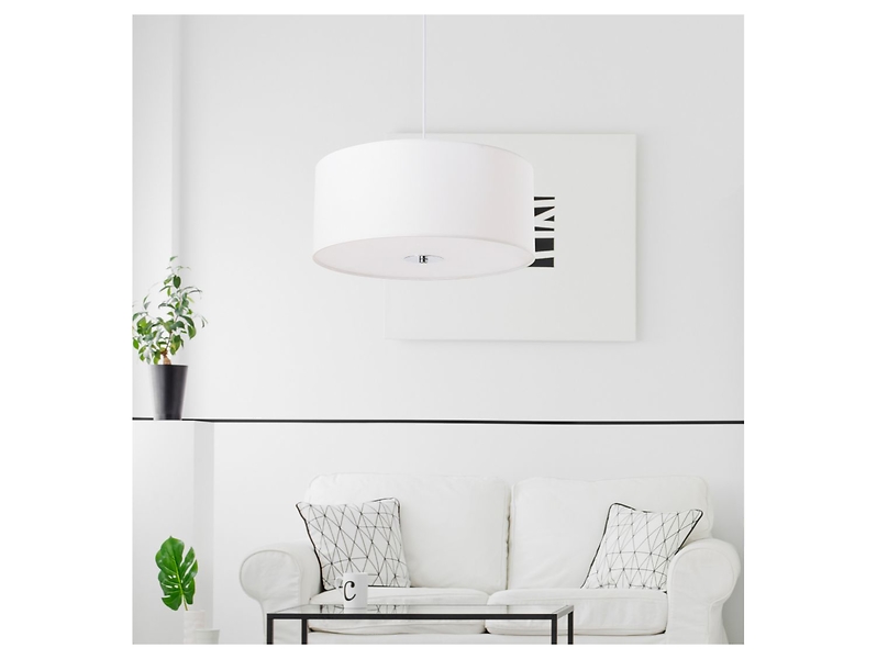 Lampa wisząca Carmen 3-punktowa tkaninowa biała
