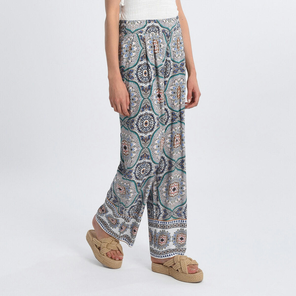 Pantalon large imprimé