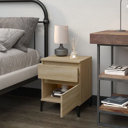 NNEVL Bedside Cabinet Sonoma Oak 40x35x50 cm