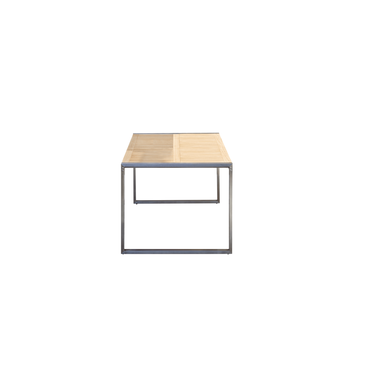 Tikamoon - Massief teakhouten en roestvrij stalen tuintafel 4 6 pers.