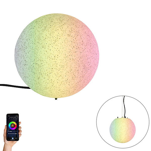 Lampe d'extérieur intelligente grise 25 cm IP65 avec WiFi A60 - Nura