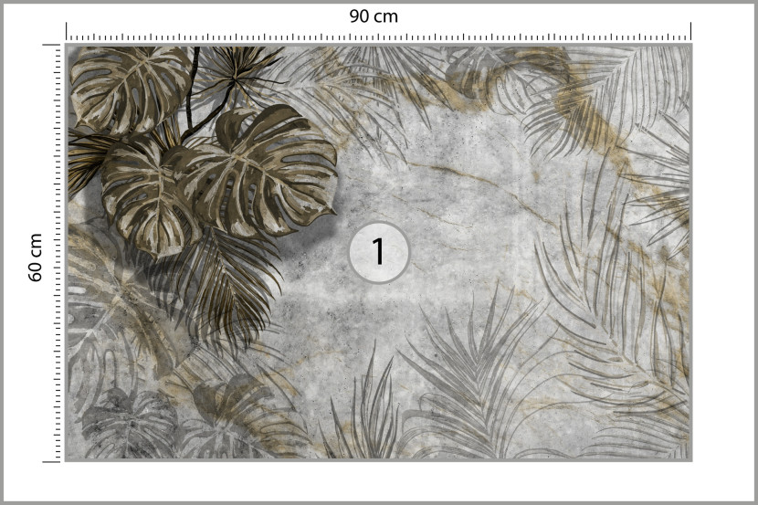 Fototapeta Do Sypialni BETON Palmy Natura 90x60cm