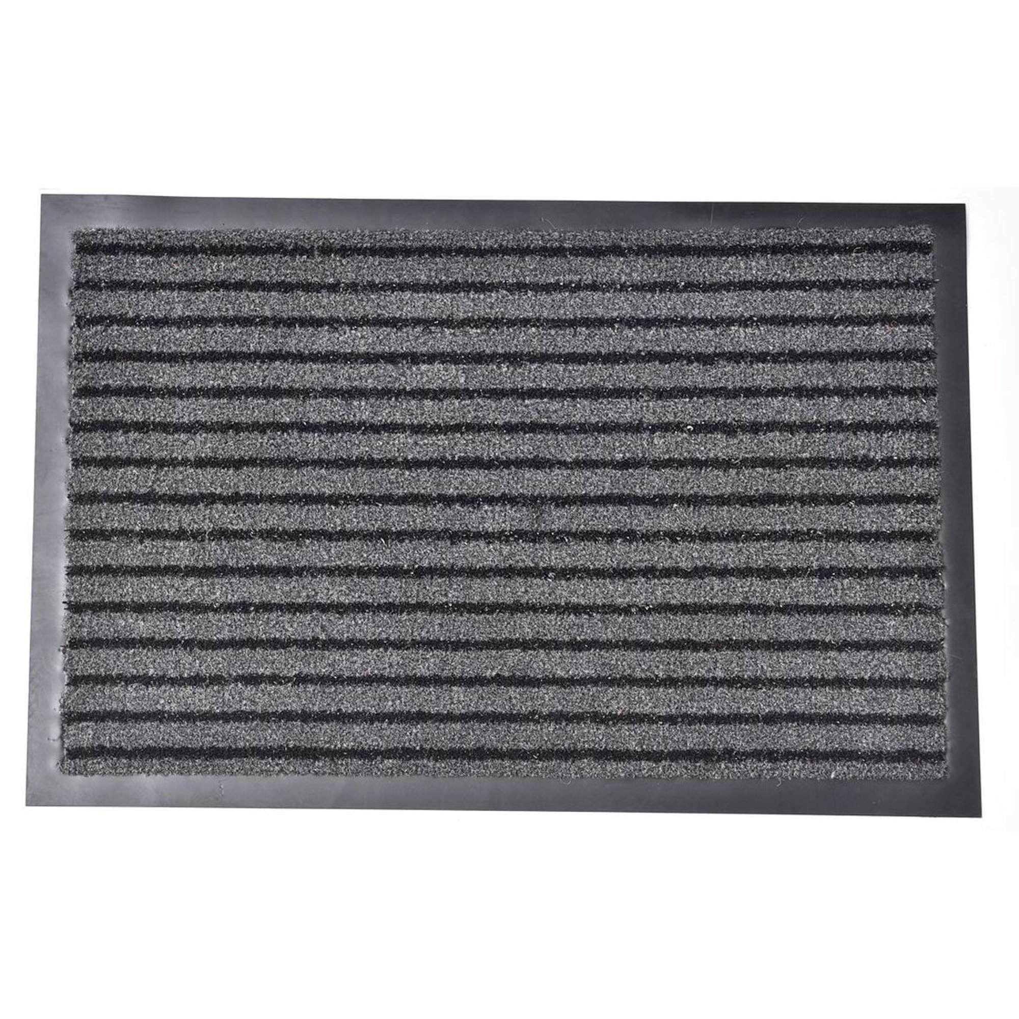 Tapete de entrada cinza e preto 40x60cm