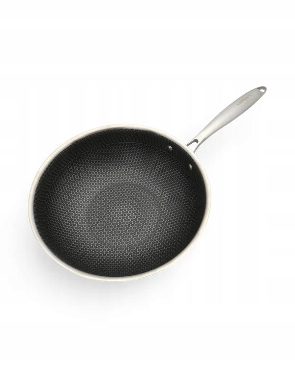 Wok Patelnia O Strukturze Plastra Miodu Ze Stali Nierdzewnej (30 Cm)