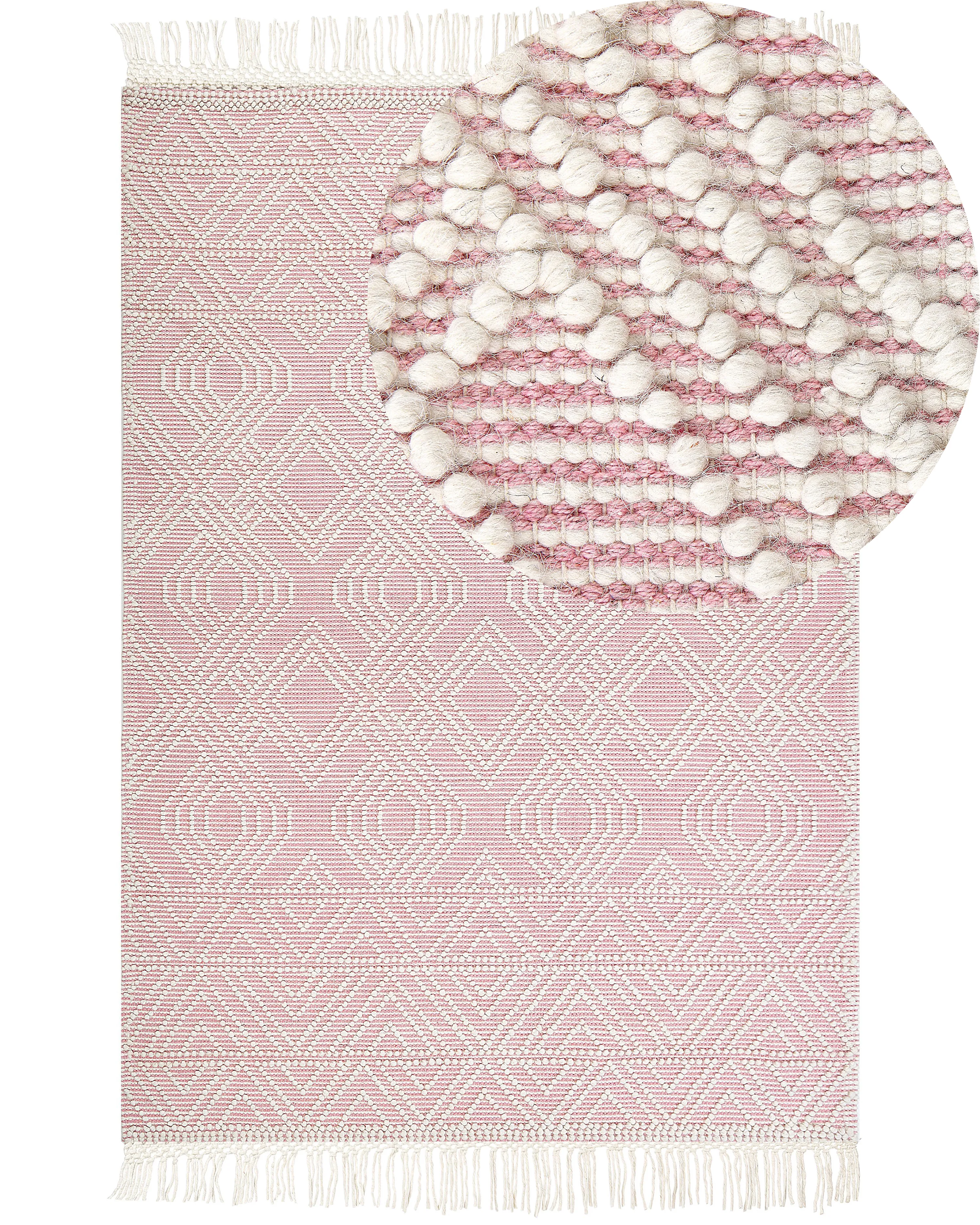 Rug ADANA Pastel Pink 160 x 230 cm Wool