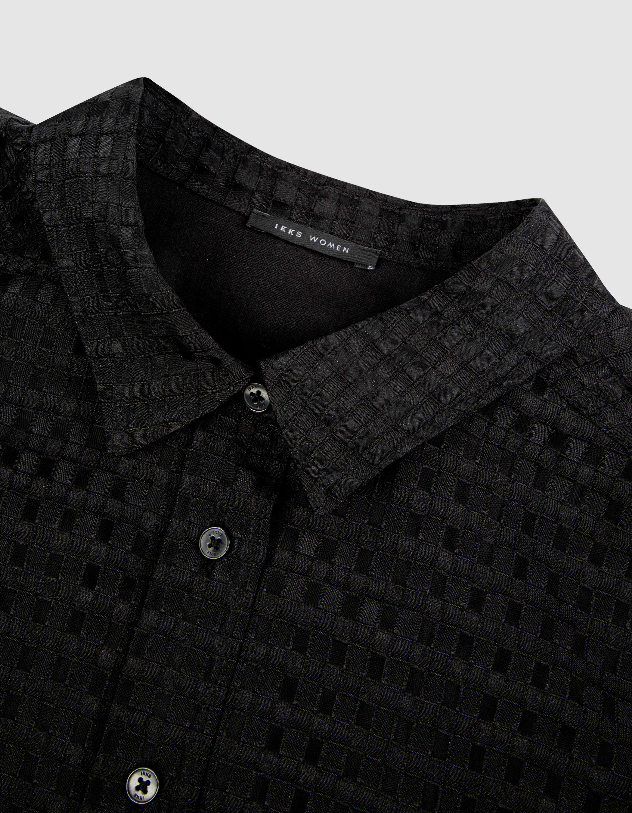Robe noire motif carreaux ajourés Femme