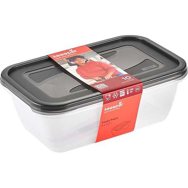 Lot de 2 Boîtes de conservation congélation 3,3 litres - Gris