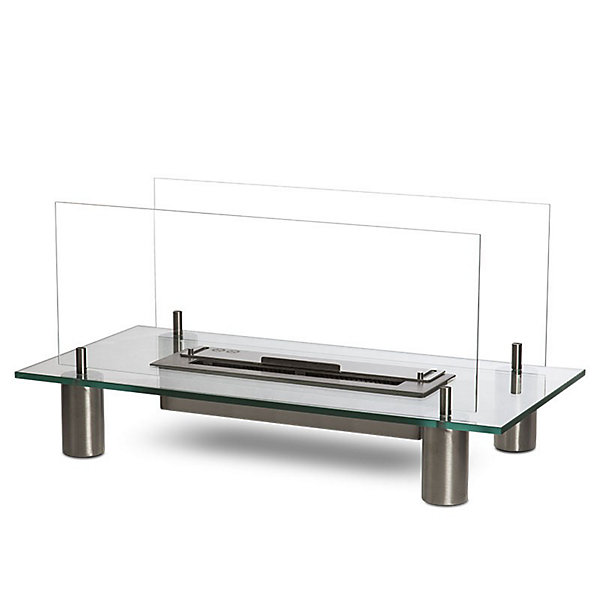 Cheminée éthanol Glass - Coloris Inox brossé