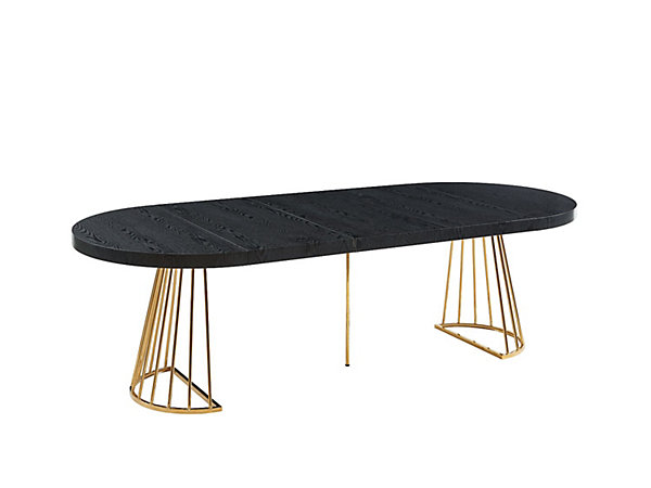 Ensemble table FIRELA   4 chaises MASURIE - Noir et crème