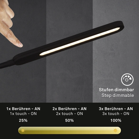 LED-Tischleuchte »SERVO«, BxHxL: 16,5 x 95 x 23 cm, 8 W, Kunststoff