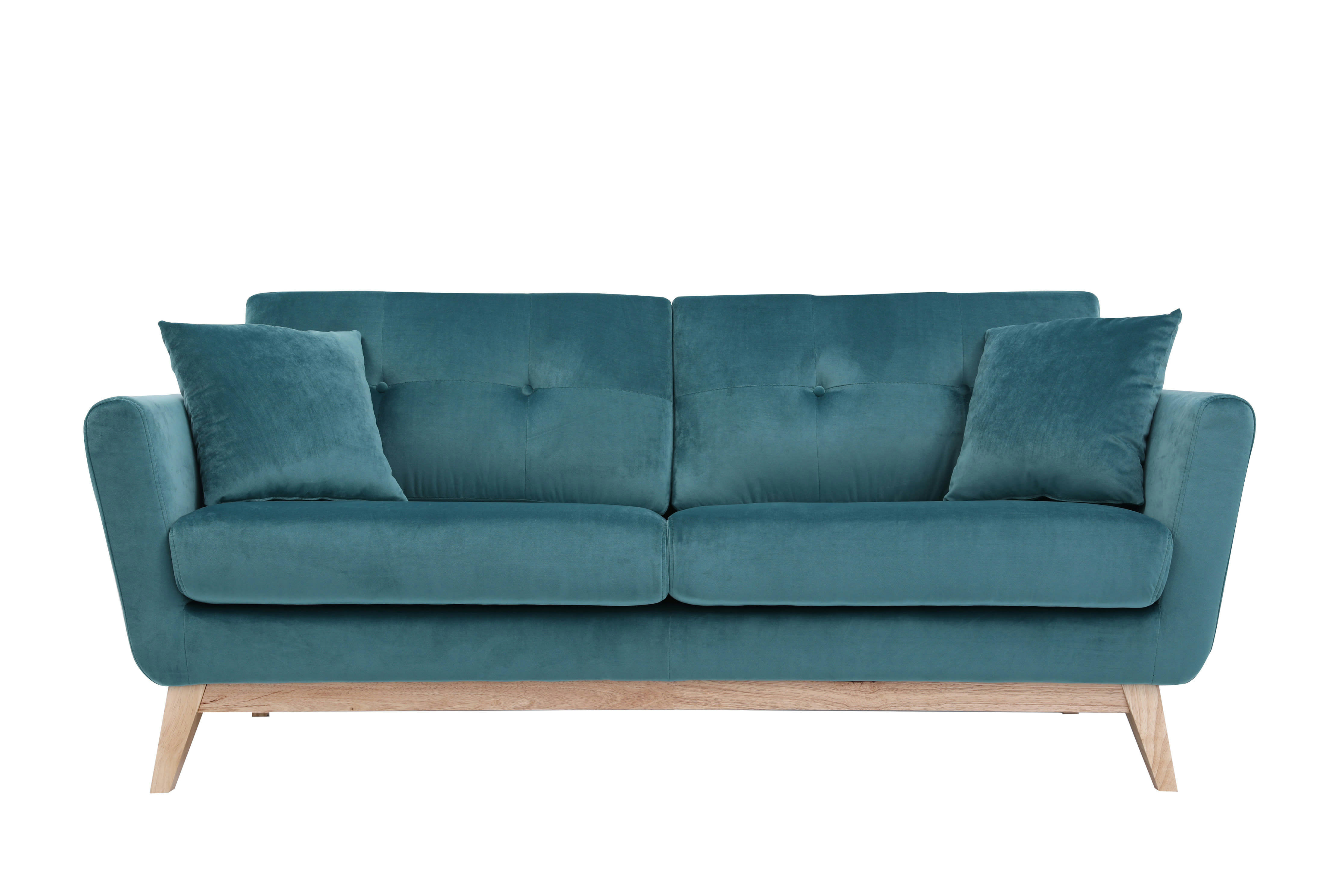 HOGA - Canapé 3 places en velours vert